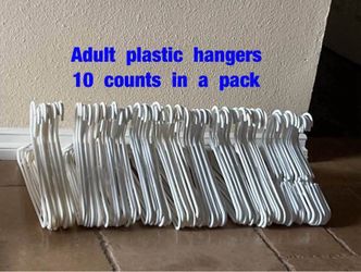 Adult  plastic  hangers  (10  counts  in  a  pack)  -  $3  a pack