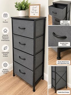 4-Drawer Fabric Storage Dresser Tower