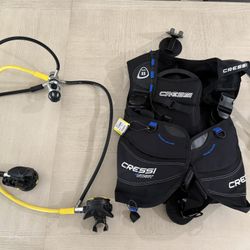 Scuba Gear Vest Cressi Start Equipment Dive Package, BCD XS2/AC2 Regulator, XS Octo, Mini 2 Gauge Console