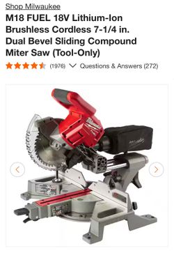 Milwaukee 7 1/4” miter saw