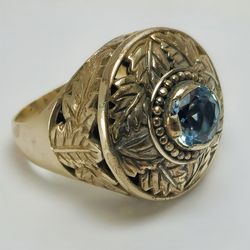 925 Silver Ring Blue Topaz Gemstone