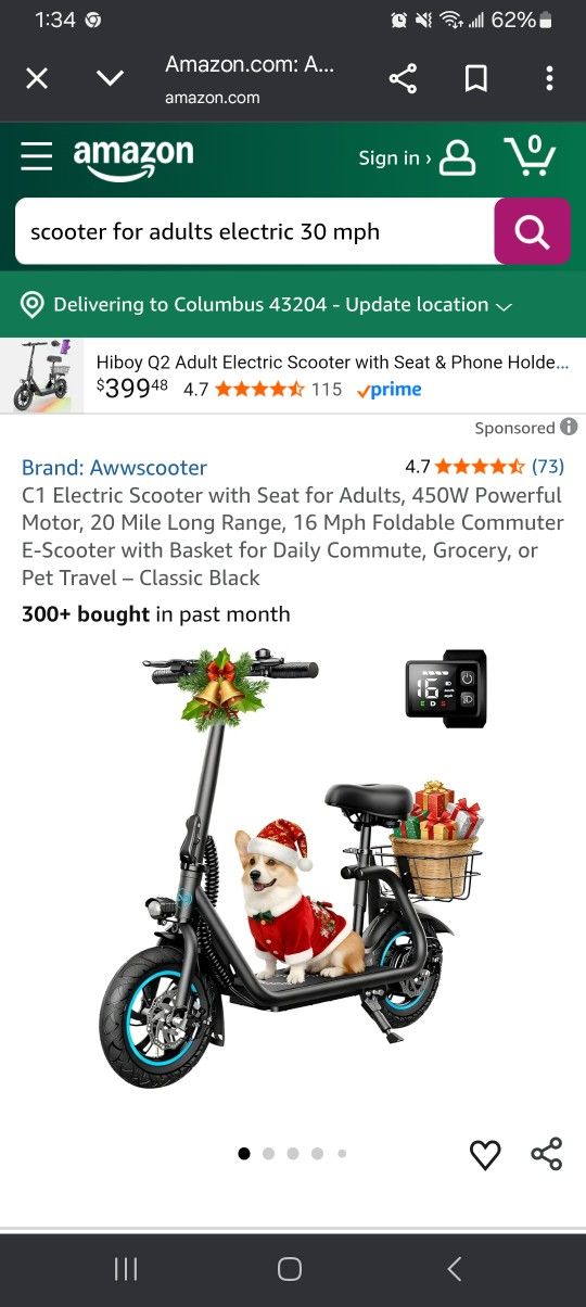 Electric Scooter with Seat for Adults