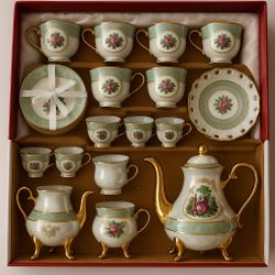 Asian Porcelain Tea & Coffee Set 27 Pieces 