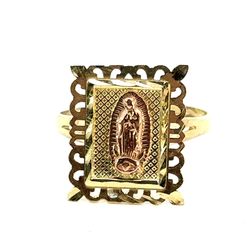 Woman’s Ladies 10k Two Toned Rose Yellow Gold Our Lady Of Guadalupe Square Ring Size 7 GP3123580