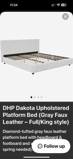 New in Box King size upholstered headboard and footboard- GRAY