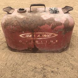 Vintage Red Metal Gas Can Sea King Outboard Motor Boat 5 Gallon Great For That Antique Collection 