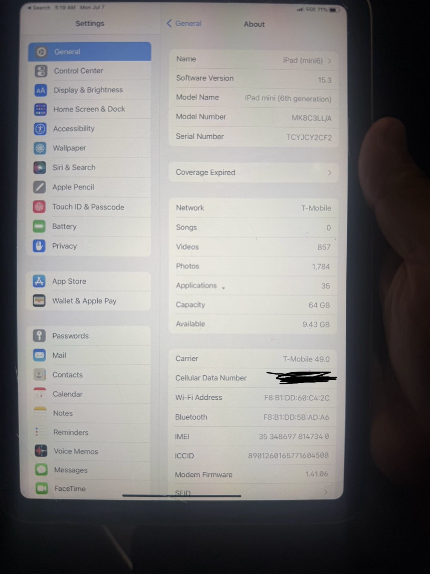 iPad Mini 6 Cellular