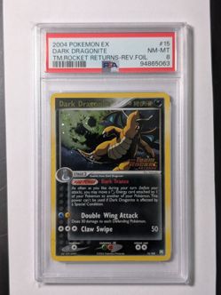 Pokemon-Dark Dragonite Team Rocket Returns- Rev Foil- STAMPED. PSA 8