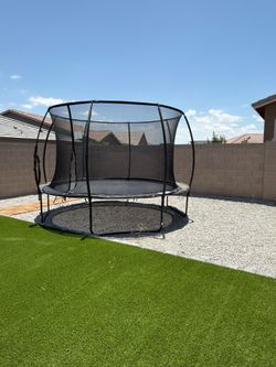 14 Trampoline with Safety Net Black