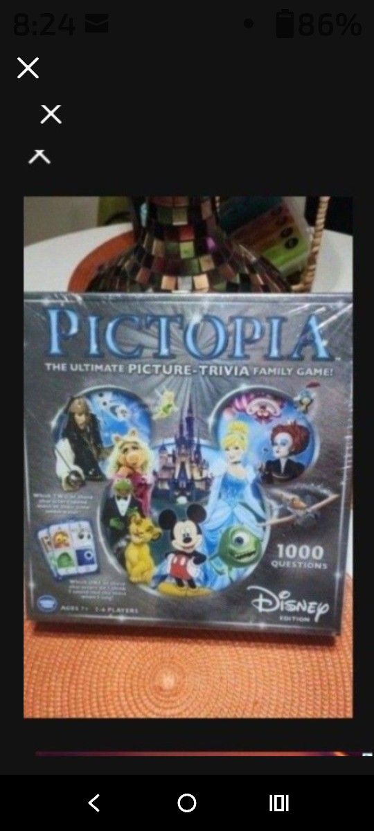 Disney New Pictopia Family Picture-Trivia Game SEALED!
