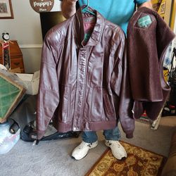 Leather Bomber Style Jacket