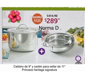 Set de olla de 9” y sartén de 11” nuevas en su caja 🌺 princess house 🌺