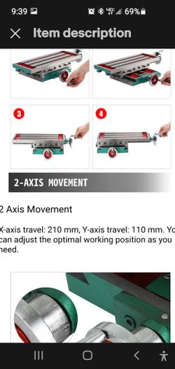 Compound Milling Machine Work Table 2 Axis Cross Slide Bench Drill Vise Fixture