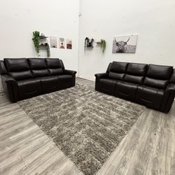 Leather Recliner Set - Free Delivery 