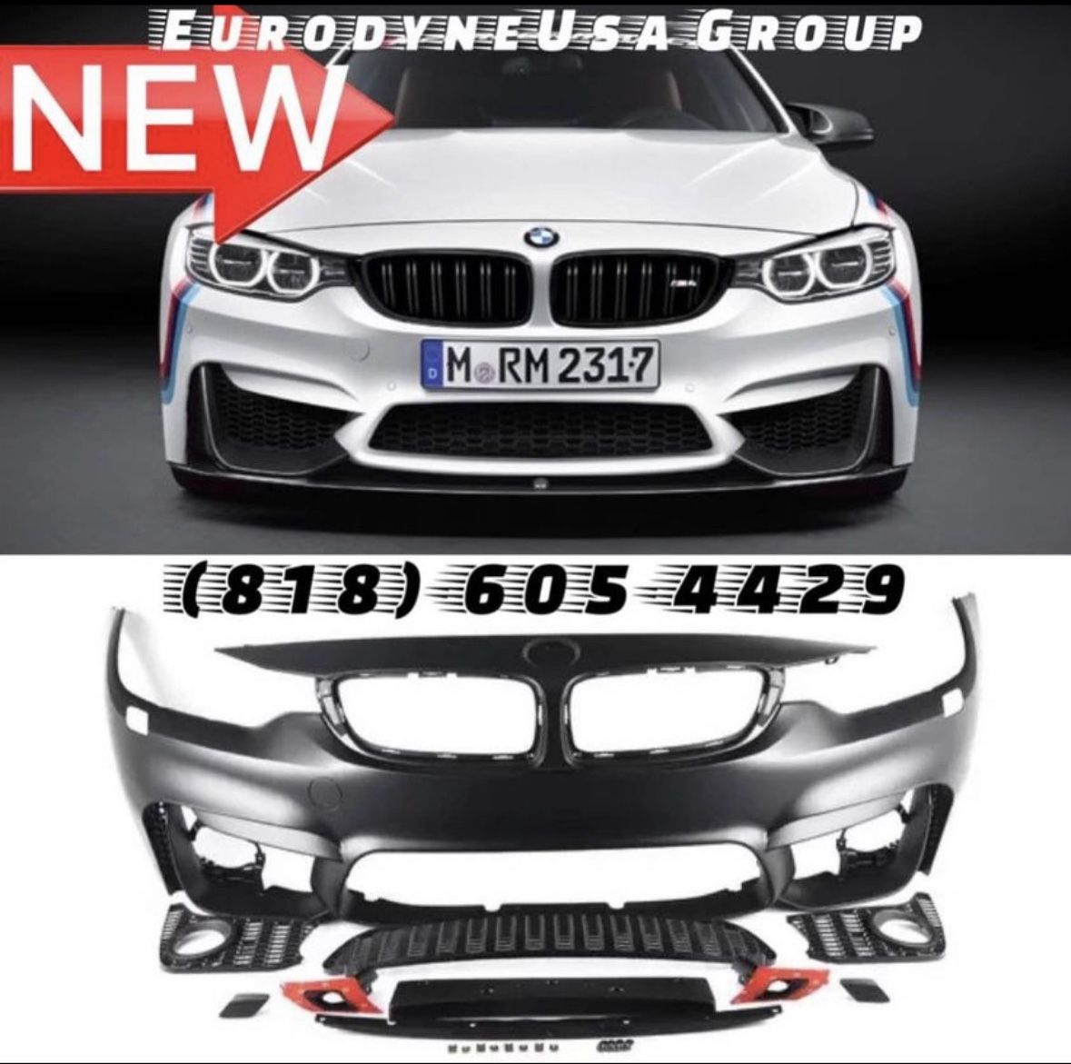 Fits 14-20 BMW F32 4 Series M4 Style Front Bumper Conversion With Fog Cover 428i 430i 435i 440i