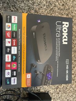 Roku Ultra 4K HDR  box and remote with voice command