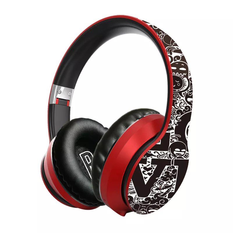 Red Graffiti Gaming Bluetooth Headphones 
