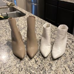 Beige Boots And White 