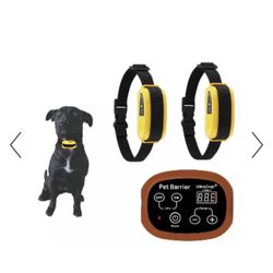 Wireless Dog Fence With 2 Collars And Sensors. 
