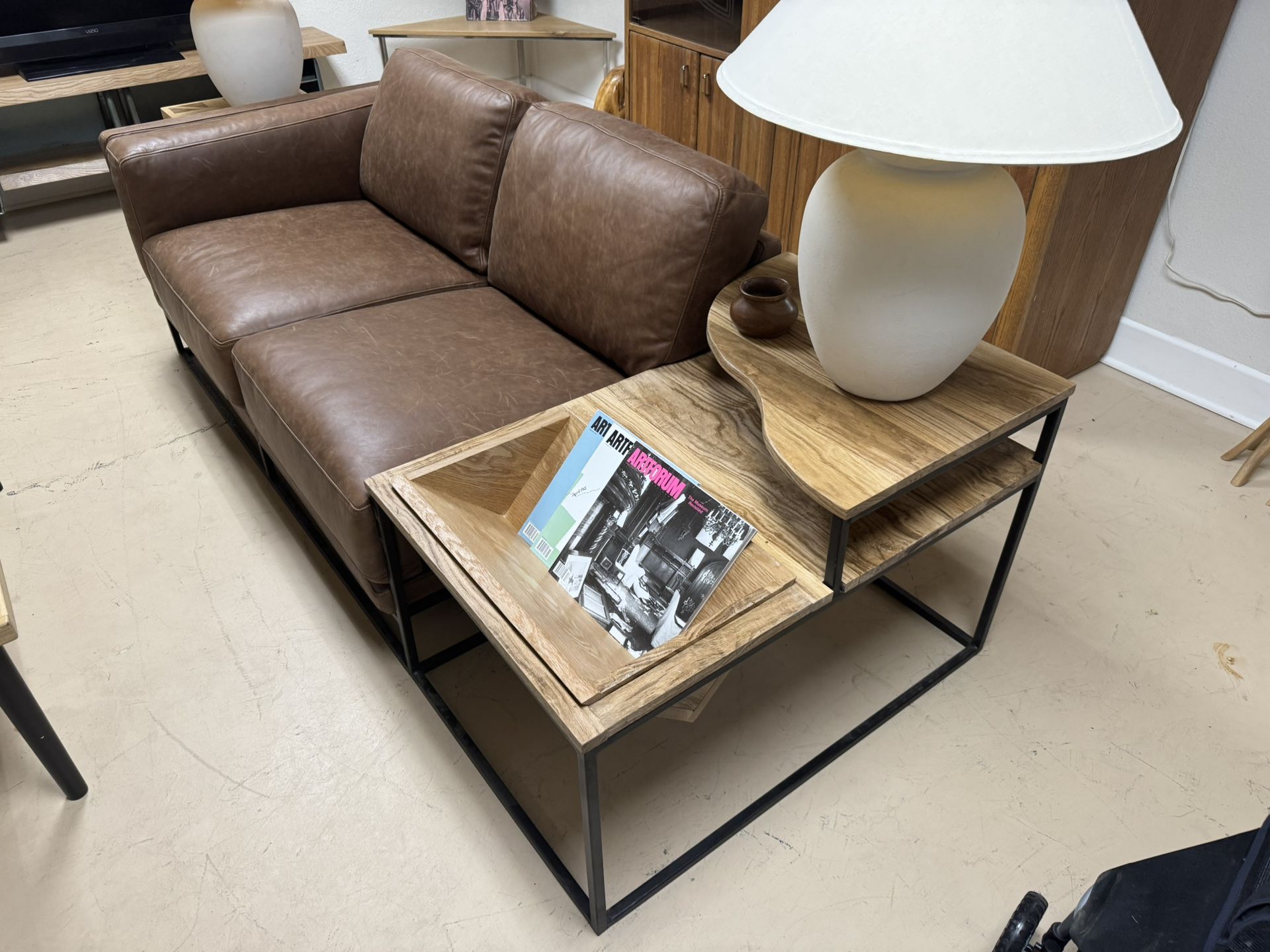 Leather Sofa White Oak