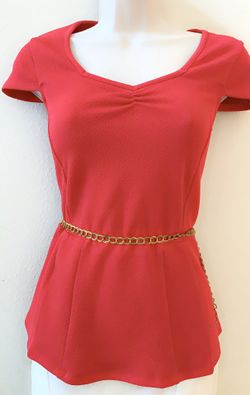 Red Peplum Top (Medium)