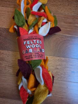 Felted Wool garland, hand Felted in Nepal