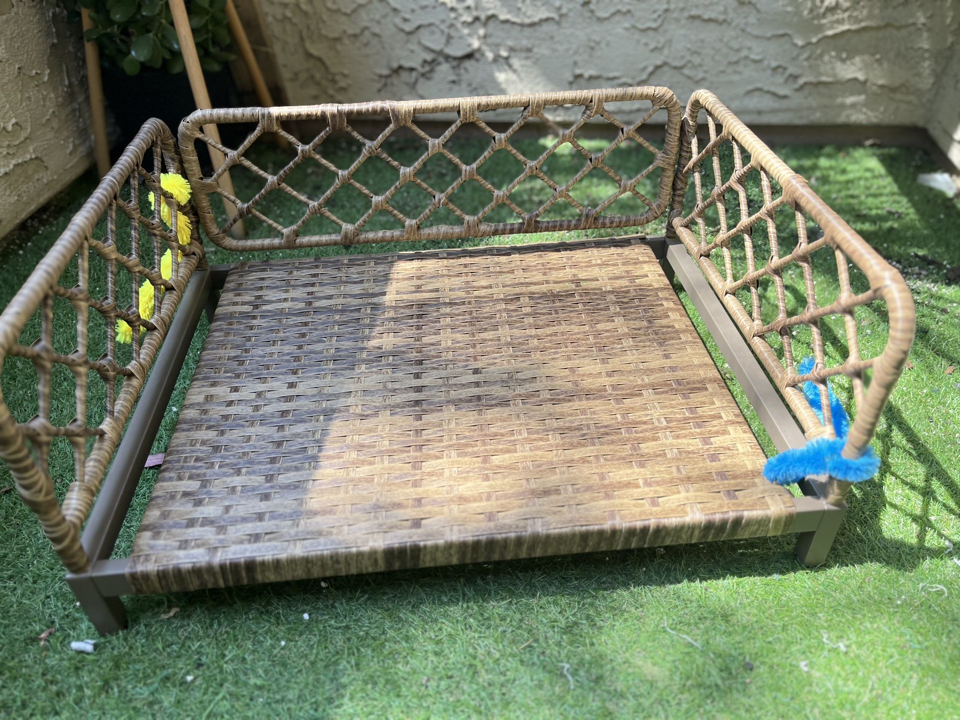 Rattan Pet Couch Wicker Bed