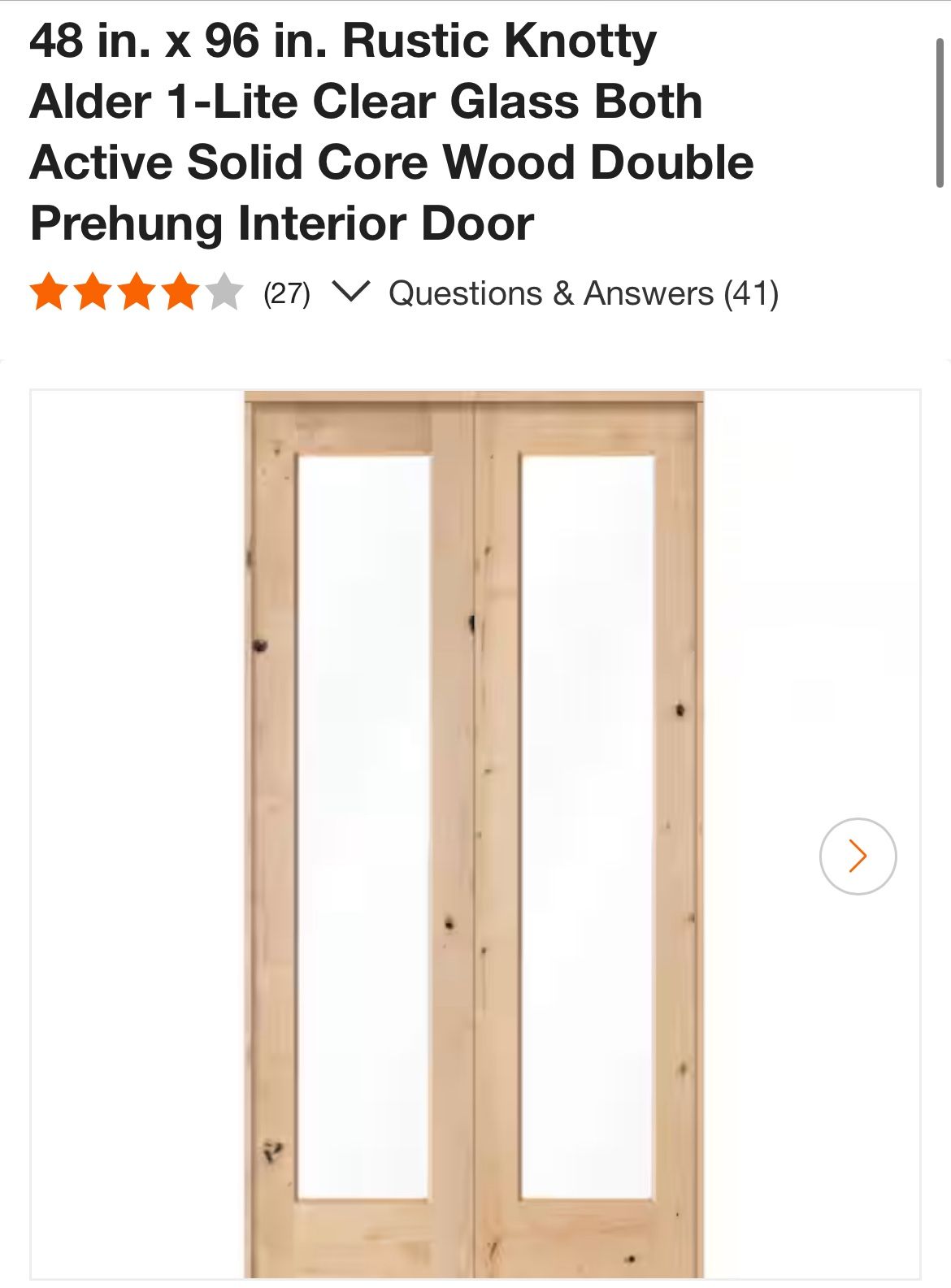 48” Clear Interior Door 
