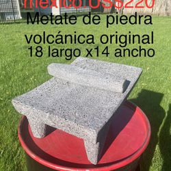 Metate De Piedra Volcánica Original 18x 14 Pulgadas 