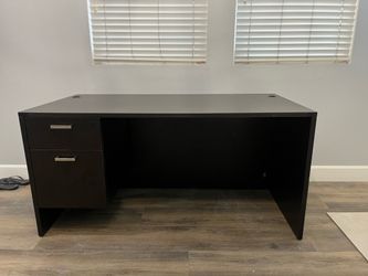 Brown Office Desk with 2 Drawers