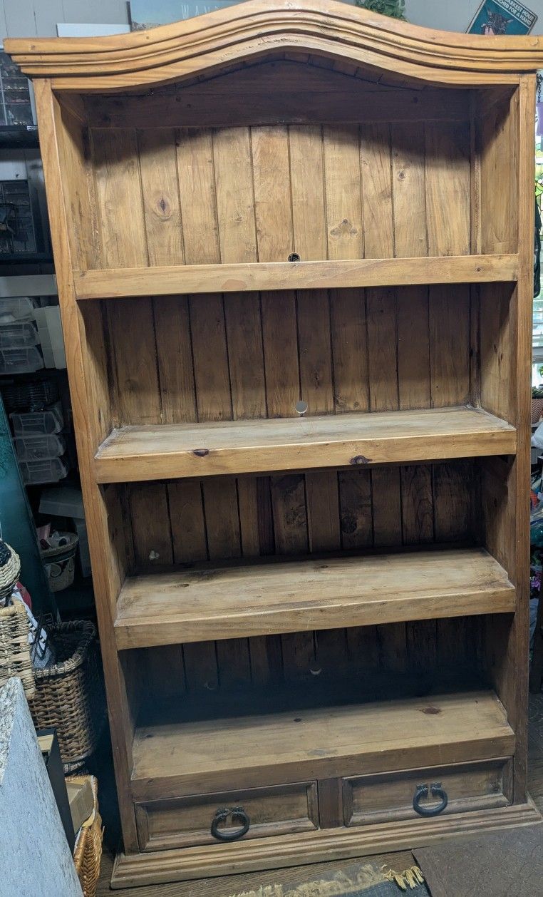 Rustic Solid Wood Bookcase,  Bookshelf, Storage,    6' Tall 39" Wide 14" Deep (16" Deep At The Bottom)