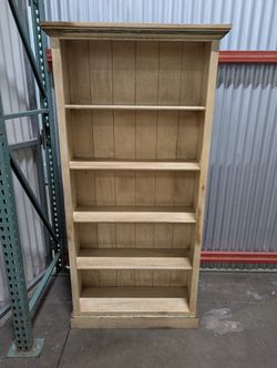 Distressed Finish Wooden Bookcase with Five Shelves