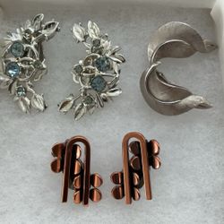 Vintage Coro, Trifari And Renoir Earrings
