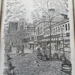 Quincy Market black ink picture