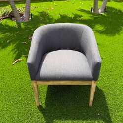 4 Pieces Gray Upholstered Accent Chair with Wooden Base