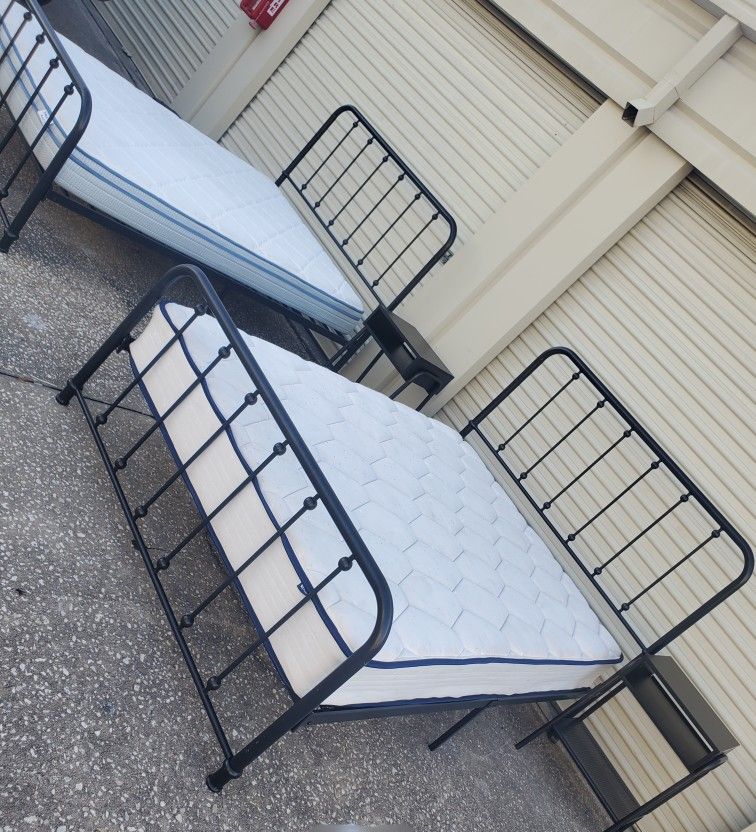 READ AD!! 2 Sets - Full Size Bed With Nightstand - Free Mattress With Each Set
