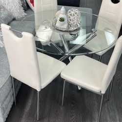 Dining Set 5 Pc Table Glass  Special Price $350