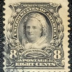 Scott#306 From 1902.  Martha Washington 8¢ Black Stamp