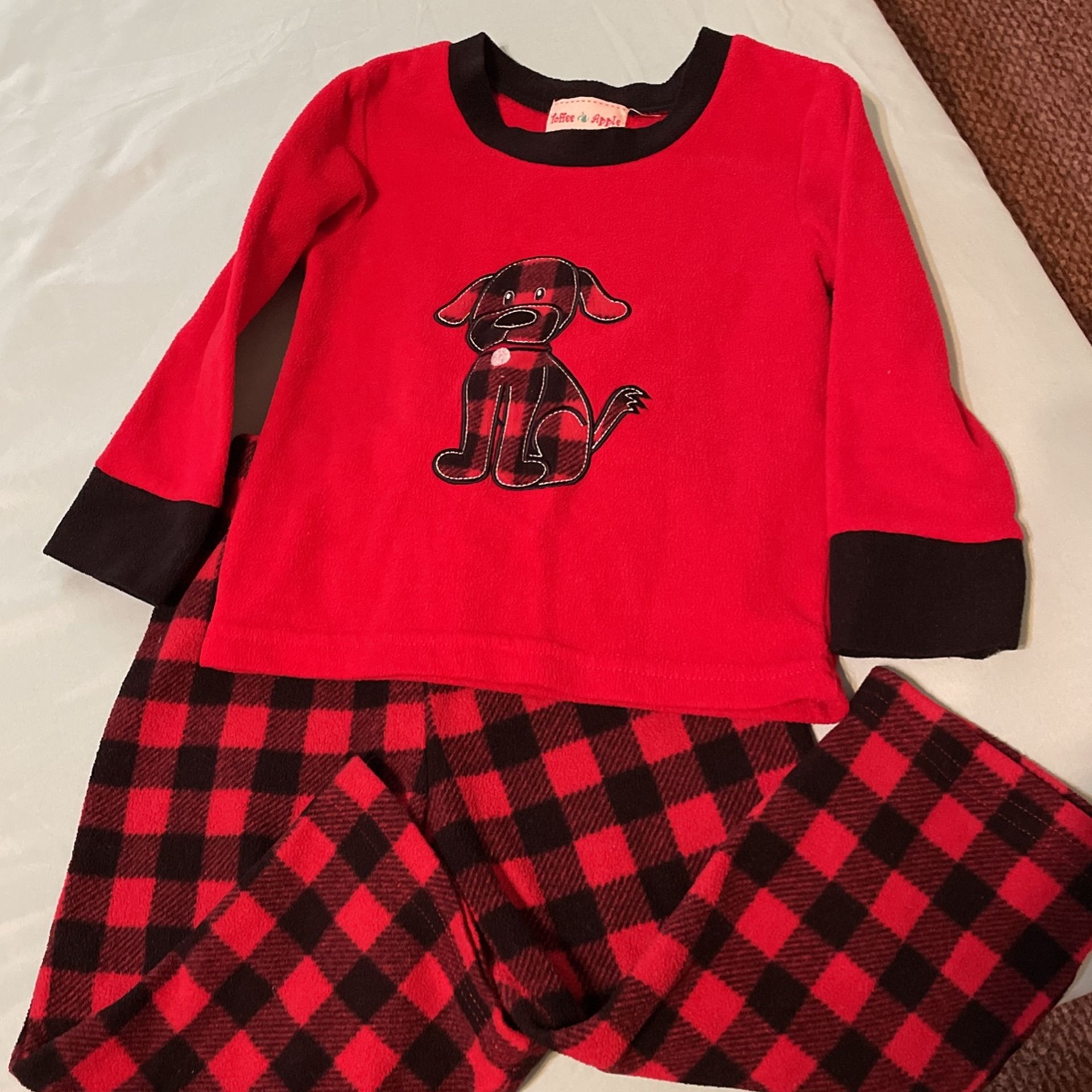 Toffee Apple 2t Red Plaid Puppy Dog Pajamas 