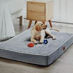 Grey Dog Bed For Large Dogs Large Orthopedic Dog Bed With Egg Crate Foam Support And Non-Slip Bottom, Waterproof And Machine Washable Removable 