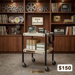Bretford Industrial Roll Cart with Power Electrical Cord outlets & Swivel Wheels/ Bar Cart