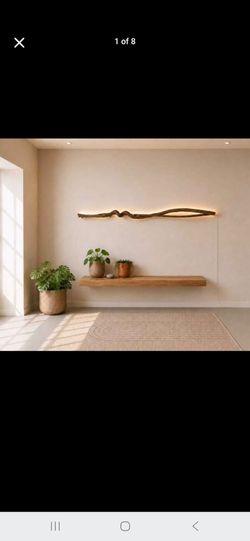 Luxury Handcrafted natural Wood wall light, Rustic Modern Elegance