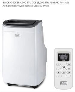 BEAT THE HEAT!!!  BLACK+DECKER 4,000 BTU DOE (8,000 BTU ASHRAE) Portable Air Conditioner with Remote Control, White