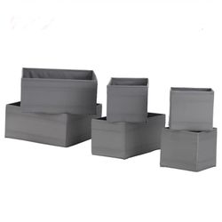 New IKEA Skubb Box Organizer , set of 6, dark gray