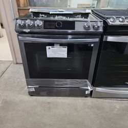 Samsung 5burner Self Cleaning Air Fry And Convention Oven Slide In Gas Range 