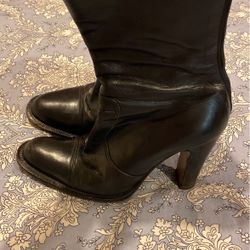 Charles David Black Boots Sz 8 Black Leather