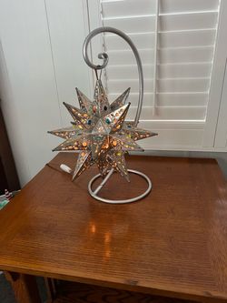 Hammered Tin Moravian Star Lamp