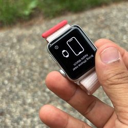 Apple Watch (3rd Gen) W/pink Sports Band And Charger 