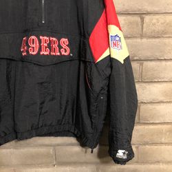 Vintage 90s San Francisco 49ers Pullover Jacket by Starter Size XL Thumbnail