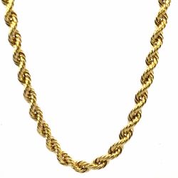 Men’s or Women’s 10k Yellow Gold 28” Inch 5mm Rope Chain Link Necklace GP3109106